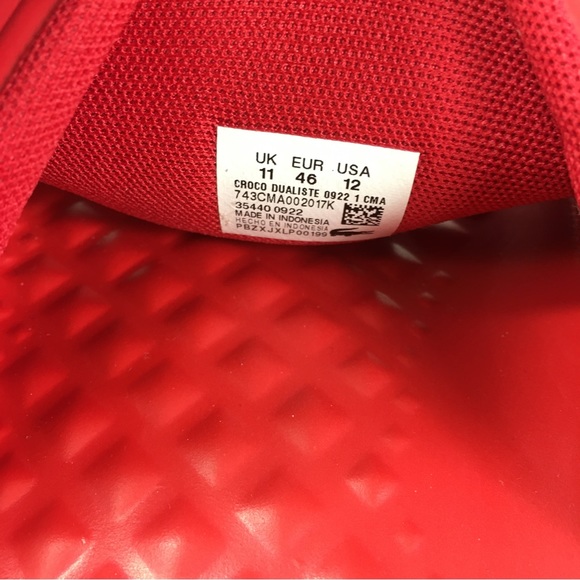 Lacoste Red white Croco Dualiste Slides 0922 Sandals Men’s 12, 13 new - Picture 8 of 10